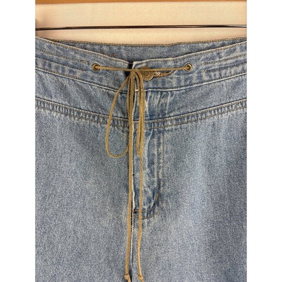 Womens GNW Light Blue Denim Pants Size 10 Cotton Drawstring Waist - Picture 4 of 6